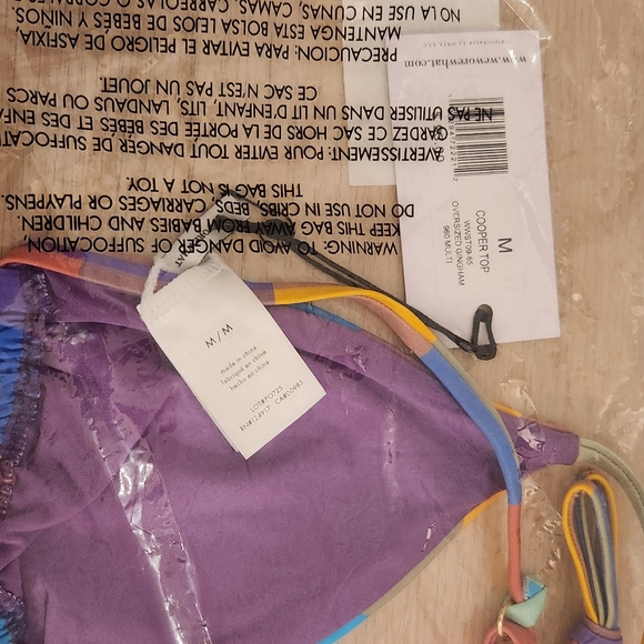 We Wore What Cooper Bikini Top - Medium - NWT - Oversized Gingham - Picture 6 of 6